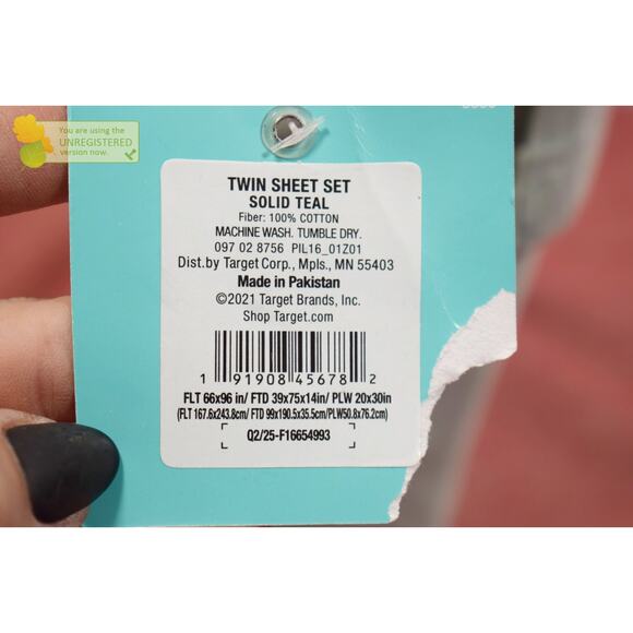 Pillowfort Twin Solid Cotton Kids' Sheet Set Mint* - Picture 5 of 5